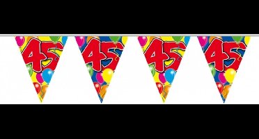 Leeftijd vlaggenlijn 45 jaar verjaardag - 2x - 10 meter - plastic - feestartikelen/versiering
