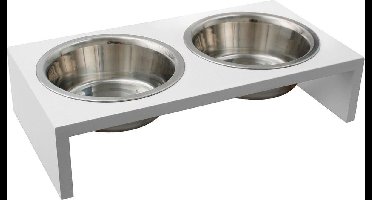 Flamingo Voerbak Kobushi Twin  - Wit - 2 x 380ml