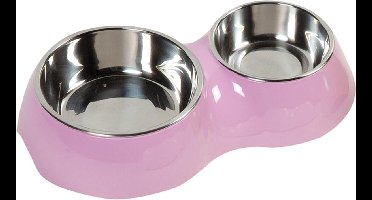 Flamingo voerbak - roze - 350 + 160 ml