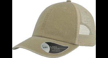 Atlantis Unisex Case Pigment Dyed 6 Panel Trucker Cap (Khaki)