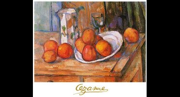 Kunstdruk Paul Cézanne - Bricco, bicchiere e piatto 80x60cm