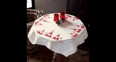 Vervaco - Tafelkleed kit - Kerst -Kerstkabouters - PN-0146076 - Borduren - Borduurpakket - Borduurpakket volwassenen - Borduurpakket kind