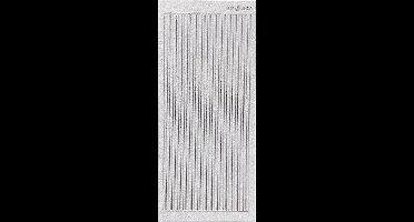 Stickers Zilver - Randen Stickers - Zelfklevende Stickervellen Met Luxe Afwerking - DIY Feestelijke Decoratie - 10x23 cm