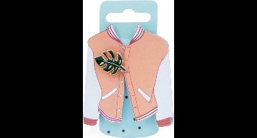 Suck Uk Emaille Pin Blad 3 X 2,1 Cm Staal Groen