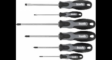 KWB - Schroevendraaierset - plat en kruis - 6-delig in opbergkoffer
