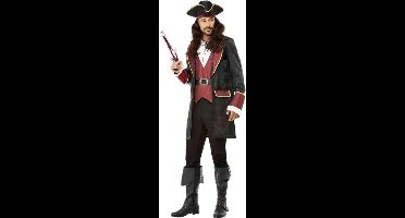 Smiffys Kostuum -M- Deluxe Swashbuckler Pirate Zwart/Rood