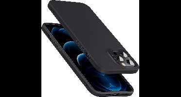 ESR Smooth Silicon kunstleer hoesje voor iPhone 12 Pro Max - zwart
