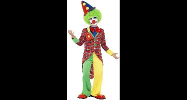 Clown carnaval verkleedkleding kostuum - voor kinderen - compleet - multi kleuren 116/128