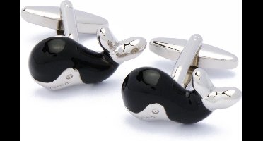 Manchetknopen - Walvis Zilver en Zwart