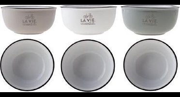 La Vie Bowl D16xh7.3cm 3 Assbeige-green-white