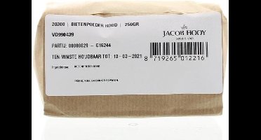 Jacob Hooy Bietenpoeder rood 250 Gram