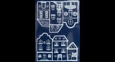 Peha Stickers Huisjes 28,5 X 40 Cm Pvc Wit/blauw 2-delig