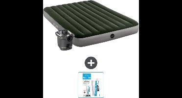 Intex Luchtbed - 2-Persoons - 152 x 203 x 25 cm - Groen - Inclusief pomp - Reparatieset