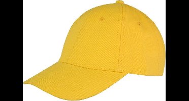 *** Baseball cap - 6 panelen Geel - Pet - Katoen - Baseballcap - Verstelbaar - Unisex - Petten Party - Cap - van Heble® ***