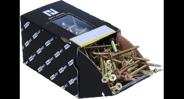 HausHalt universele houtschroef houtschroef 3,0 x 35 mm PZ1 2000 stuks ( 4x 000051371128 ) geel verzinkt kruiskop Pozidriv verzonken kop volledige schroefdraad