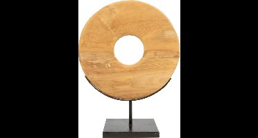Bazar Bizar De Teak Disc op Stand - M