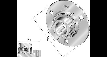 INA Flenslagerblok plaatstaal - GRA25-XL