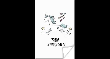 Poster kinderen - Unicorn - Kinderen - Quotes - You are magical - Meisjes - Decoratie voor kinderkamers - Poster eenhoorn - 20x30 cm - Wanddecoratie meisjes