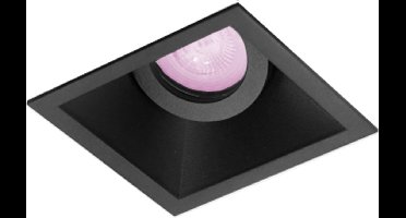 Inbouwspot Ismail met Philips HUE White and Color - inbouwspot - Zwart - vierkant verdiepte spot - Voor binnen / woonkamer / keuken / slaapkamer - IP20 - GU10 - Buitendiameter: 93MM - boorgat: Vierkante uitsparing - min. Inbouwdiepte: 90MM