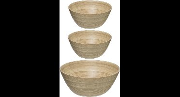 Secret de Gourmet voedsel serveerschalen - Set 5x - Bamboe - D30/D17 cm