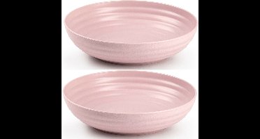 Plasticforte - Kommetjes/Schaaltjes - 8x - kunststof - D22 x 5.5 cm - oudroze