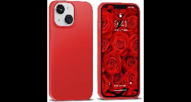 Hoesje Geschikt voor iPhone 14 Plus - zacht siliconen - Liquid Backcover - Rood