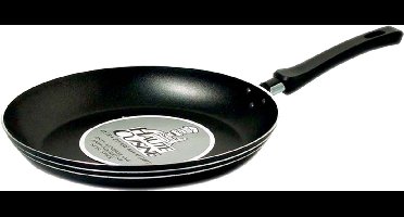 Mammoet - Silver - Koekenpan - ø 28 cm - Zwart - Aluminium pan - Kunststof handgreep