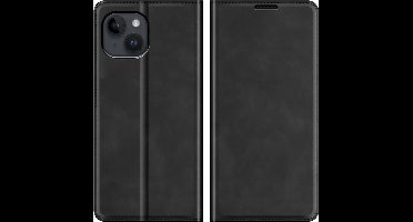 Just in Case hoesje geschikt voor iPhone 14 - Hoesje met Pasjeshouder - Luxe Book Case - Zwart