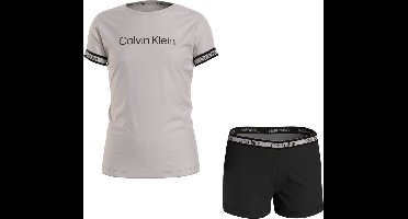 Calvin Klein Pyjama korte broek Zwart/Beige Katoen 140-152