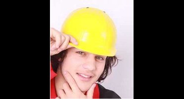 Verkleedhoofddeksel - bouwhelm - bouwvakker - geel - kinderen - carnaval