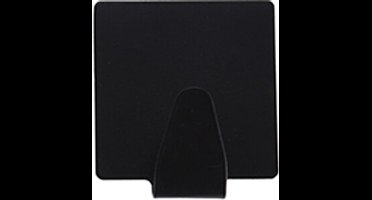 Excellent houseware ophang haakjes - zelfklevend - vierkant - zwart - 2x stuks - rvs