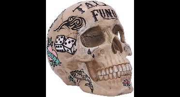 Nemesis Now - Tattoo Fund - Natural Bone Coloured Traditional Tribal Tattoo Fund Skull