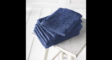 De Witte Lietaer Washandjes Helene Blue Indigo 15 x 21 cm - 6 stuks - Katoen