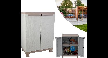 ApexArte® Tuinkast Kunststof - Tuinkist - Tuinkasten voor Buiten - Tuinberging - Grijs