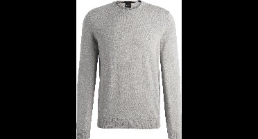 BOSS Botto regular fit trui wol - heren trui middeldik O-hals - grijs