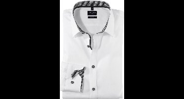 OLYMP No. 6 Six super slim fit overhemd - mouwlengte 7 - mouwlengte 7 - popeline - wit - Strijkvriendelijk - Boordmaat: 39