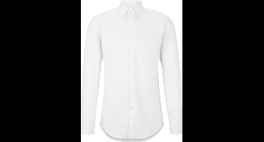 BOSS Hank slim fit smoking overhemd - popeline - wit - Strijkvriendelijk - Boordmaat: 44