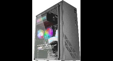ApexArte® Computer Behuizing MZ100 - Computerkast Met RGB Ventilator - Desktop PC Case Voor ATX, Micro-ATX en Mini-ITX