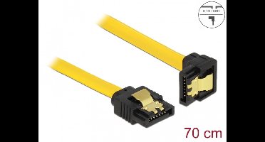 Delock - Kabel SATA 70cm unten/gerade Metall gelb