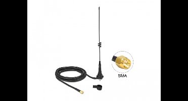 Delock LPWAN 868 MHz Antenna SMA plug 4.5 dBi fixed omnidirectional with connection cable RG-58 C/U 2.5 m outdoor black