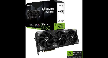 ASUS TUF Gaming NVIDIA GeForce RTX 5080 O16G - Videokaart - 16GB - GDDR7 - PCIe 5.0 - 2x HDMI 2.1b - 3x DisplayPort 2.1a