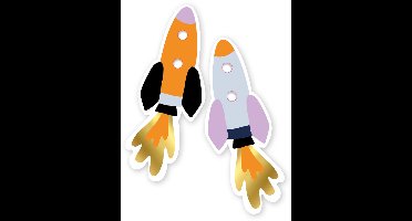 2 Labels Space - Raket - Cadeauversiering - kinder verjaardag