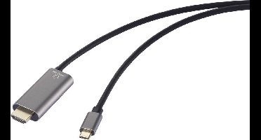 Renkforce RF-6409790 USB-C-displaykabel USB-C / HDMI Adapterkabel USB-C stekker, HDMI-A-stekker, USB-C bus 1.50 m Zwart