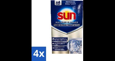 Sun - Machine Cleaner - In-Wash - Vaatwasmachinereiniger - 4 Wasbeurten - Voordeelverpakking - 4 stuks