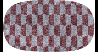 MD Entree - Design mat - Universal - Oval Hexagon - Vloerkleed - Antislip - Machine wasbaar - 67 x 120 cm
