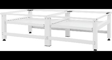 Wasmachine verhoger, Wasmachine Onderstel dubbel 61x53.5x37 cm met uitschuifplank in wit ML design