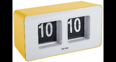 Karlsson Wandklok Funky Flip - Heldergeel - 7x17.7x9.2cm - Wandklok Scandinavisch