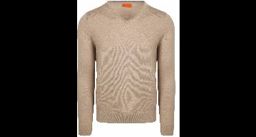 Suitable Merino Pullover V-Hals Beige - Maat XL - Heren