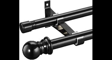 ApexArte® Gordijnroede - Gordijnrail - Zonder Boren - Extra Stevig - Zwart