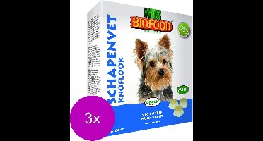 Bf Schapenvet Mini 80 stuks - Hondensnacks - 3 x Knoflook&Schapenvet